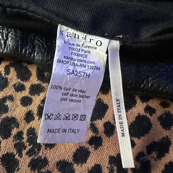 Sandro Fold Over Leather Cluth - Picture 5 of 5